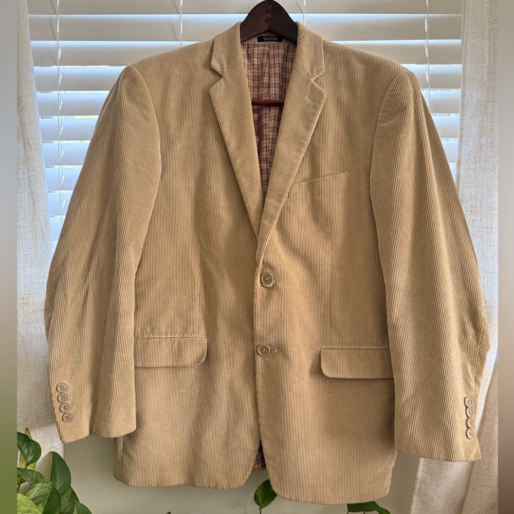 Saddlebred Beige Corduroy Blazer Size 38S